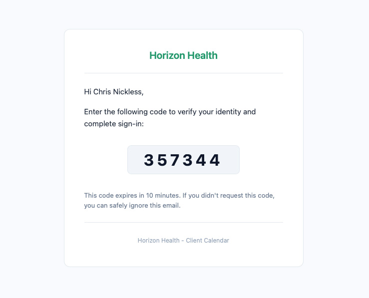 2FA verification code entry screen