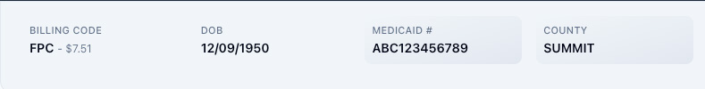 County-based rate in Patient's info panel